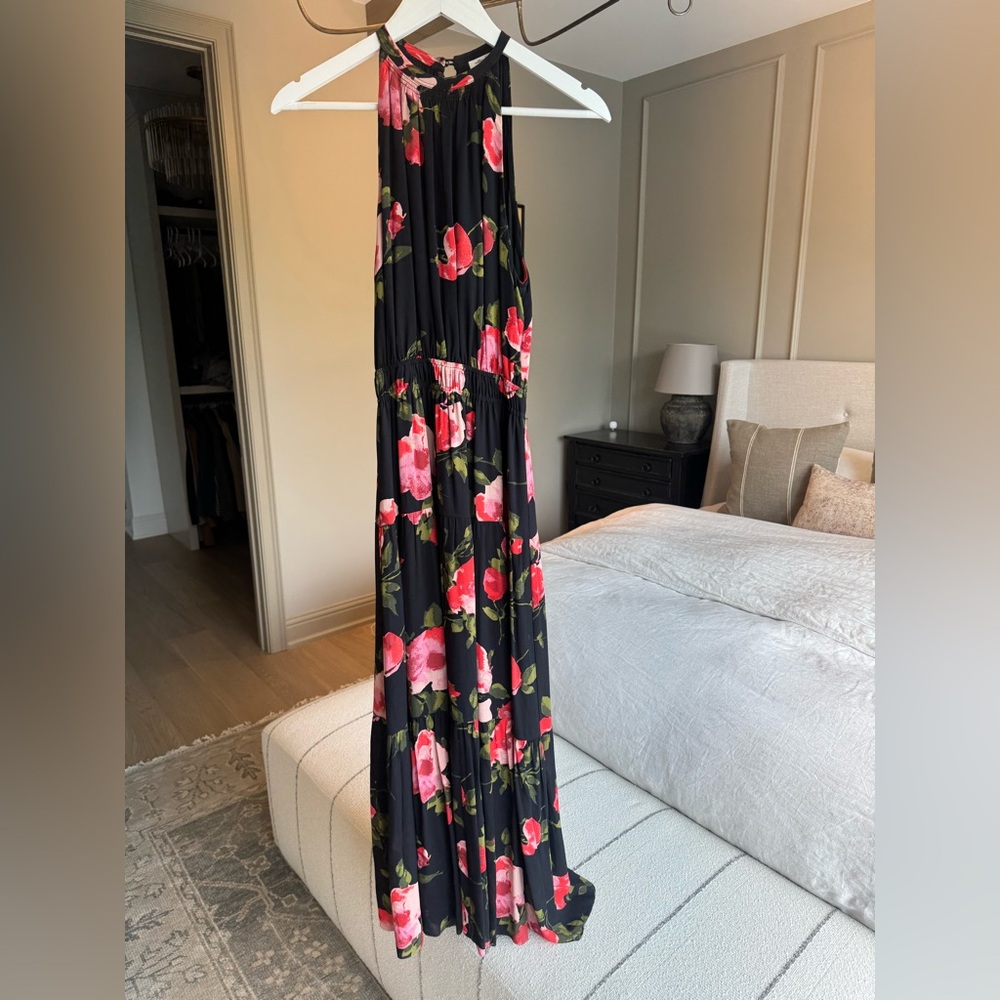 Wilfred Black Dress with Floral Accents